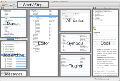 Model construction interface.