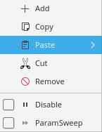 Context-menu with edit options.